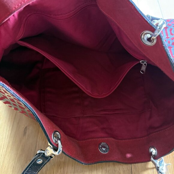 J. McLaughlin Red Printed Shopper Handbag - Picture 10 of 16